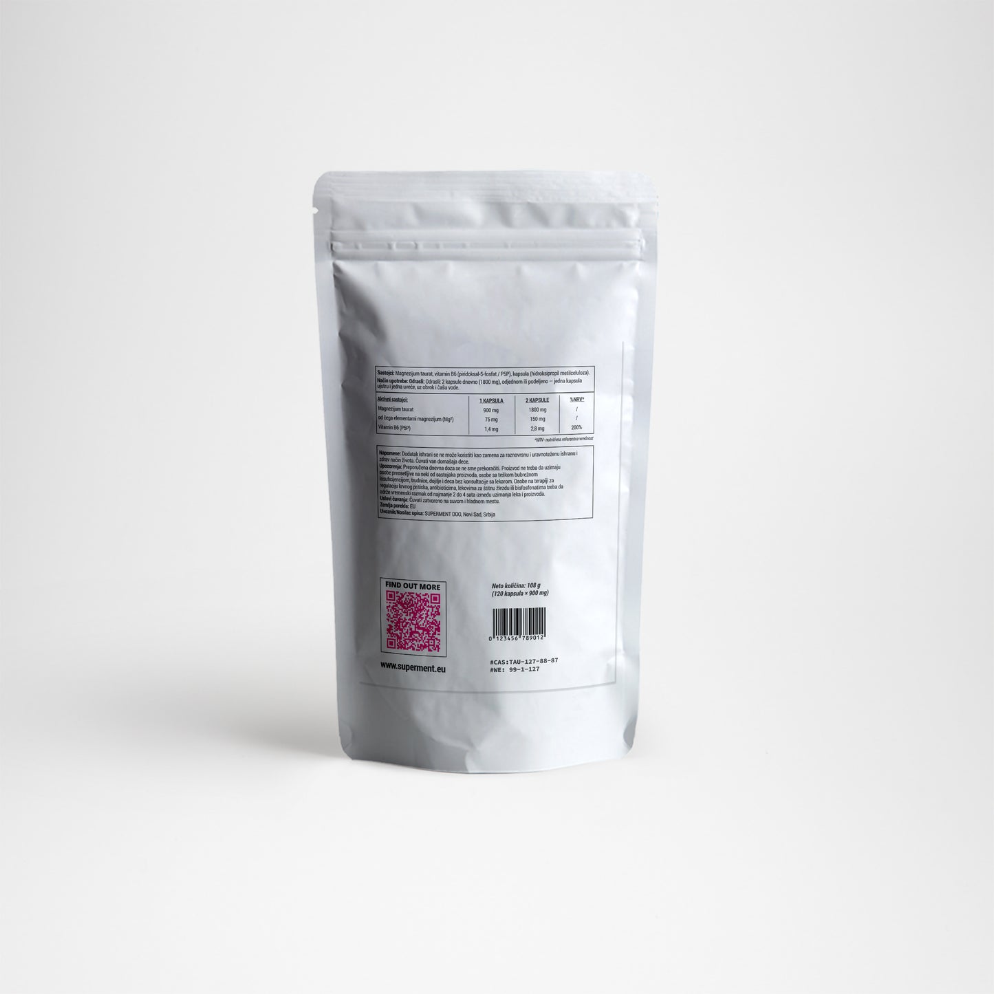 Superment Magnezijum Taurat + B6 (P5P) — 120 kapsula