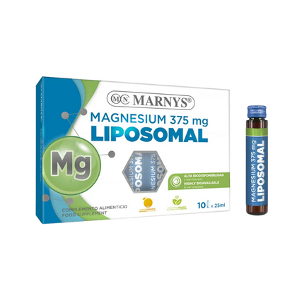 Marnys Magnesium 375 mg Liposomal supplement packaging on a white background