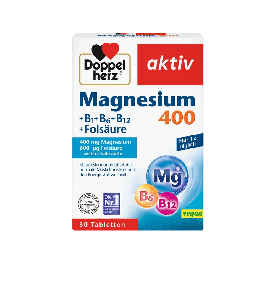 Doppelherz Magnezijum 400 + Folna Kiselina — 30 tableta