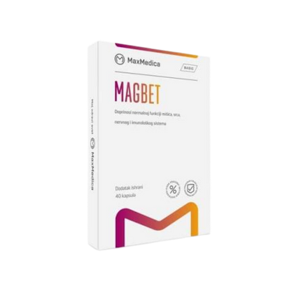 MaxMedica MagBet supplement package on a white background
