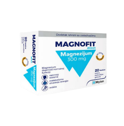 Magnefit direct Magnesium 300 mg packaging on a white background