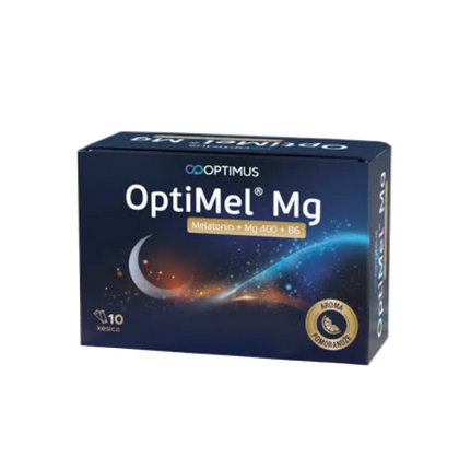 Box of Cooptimus OptiMel Mg supplement on a white background
