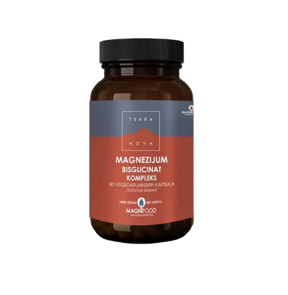 Terra Nova magnesium supplement bottle on a white background